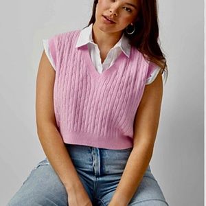 TWIK Bubblegum Pink Cropped Sweater Vest